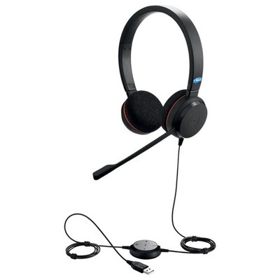 JABRA EVOLVE 20 UC STEREO USB VOIP EARPHONE HEADSET WITH USB-A IP WIRED CABLE