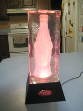Coca-Cola Bottle Display Lamp &ldquo;Deep Freeze&rdquo; Lucite 4 Color Light Stand HTF