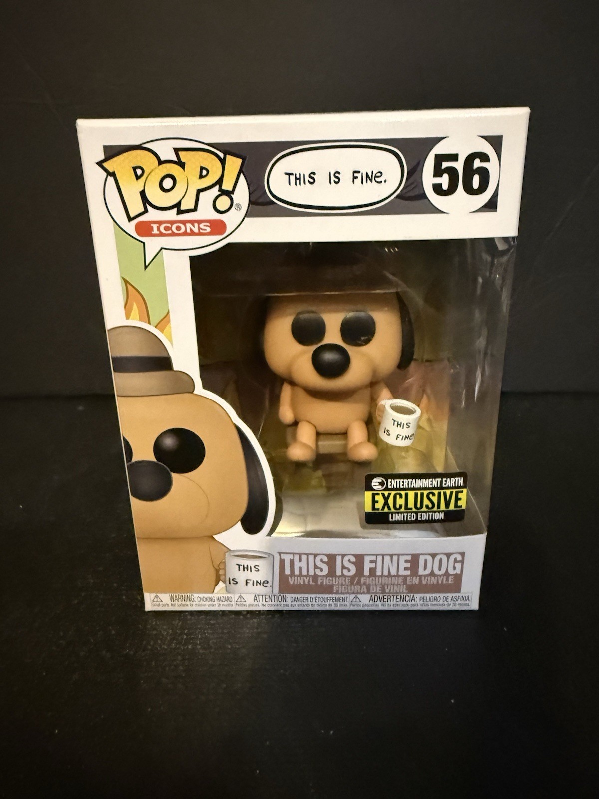 FUNKO POP ! THIS IS FINE DOG 56 ENTERTAINMENT EARTH EXCLUSIVE Y01