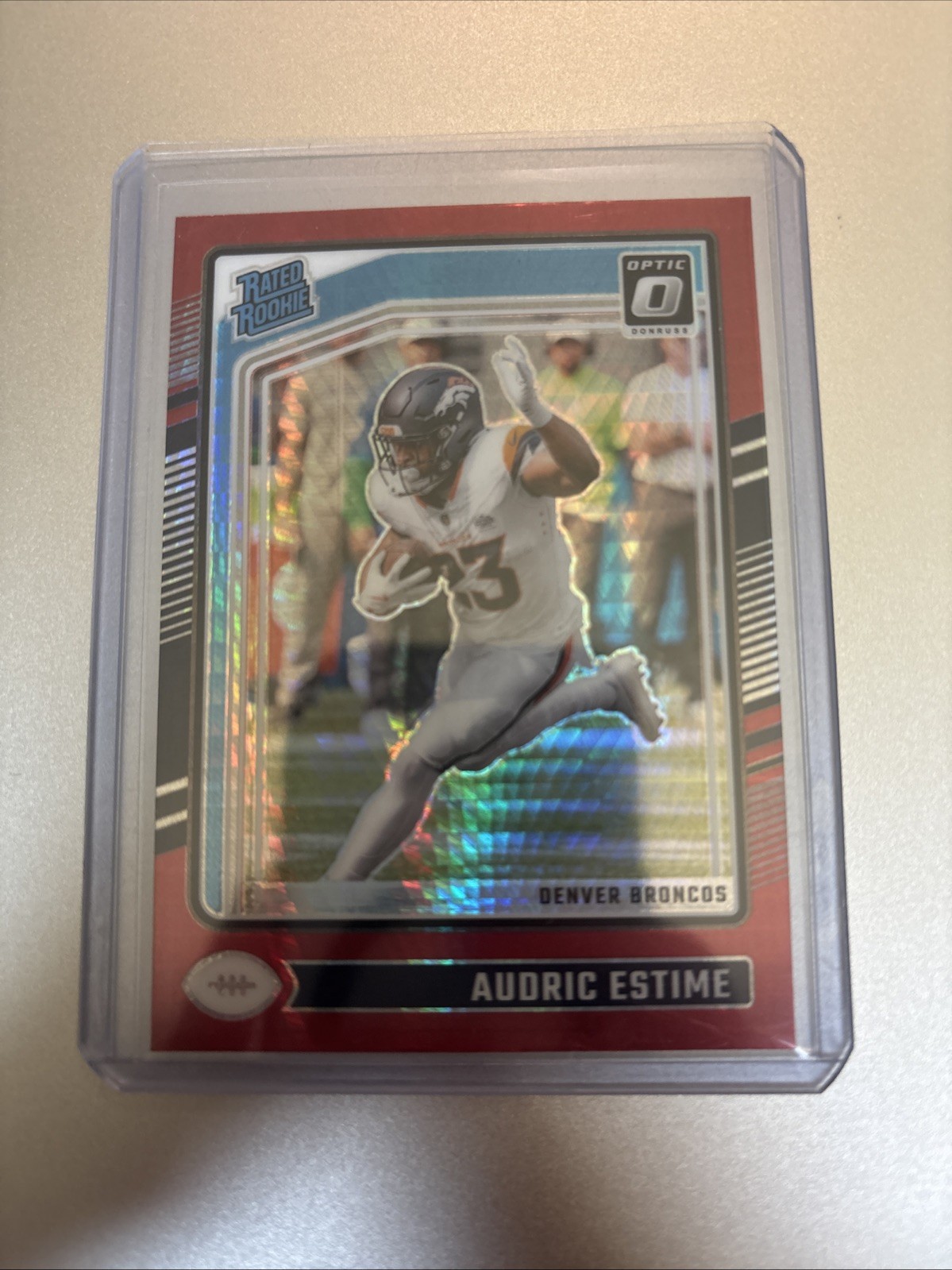 2024 Panini Donruss Optic - Rated Rookie Audric Estime #206 Red  Hyper Prizm