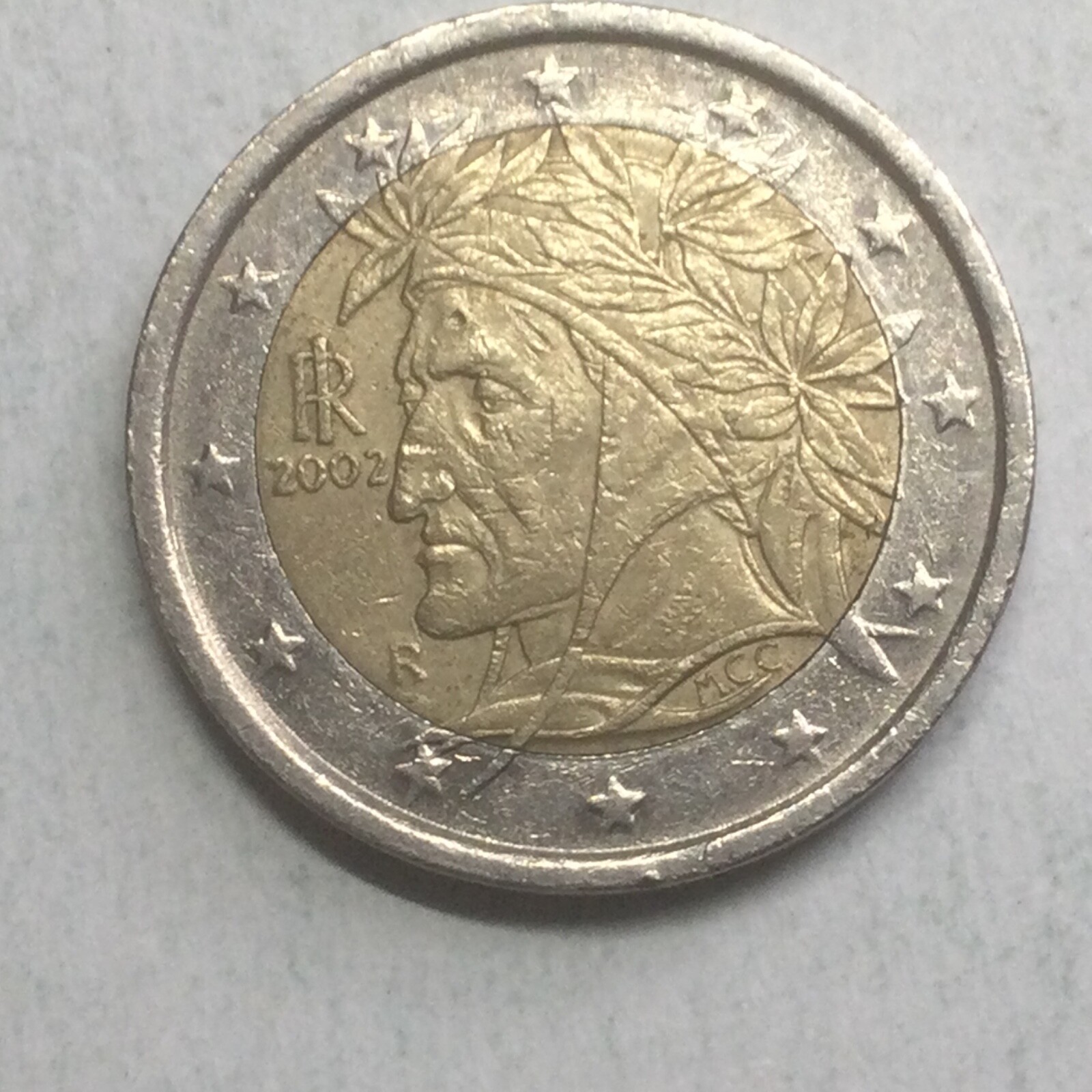 2 Euro Münze Italien 2002 Wert Fehlprägung 2 Euro Münze Italien 2002 Dante Alighieri, äußerst selten. Fehlprägung