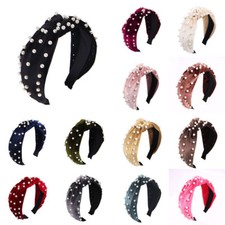 Soft Velvet Pearl Headband Knotted Hairband Hair Hoop Head Hoop Hair Accessories