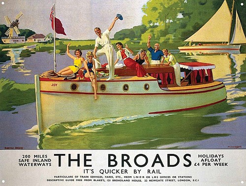 (Norfolk) broads (Alte Eisenbahn Werbung Kleines Stahlschild 200mm x 150mm
