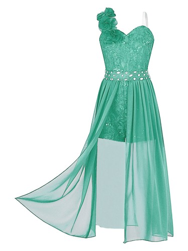 Kids Girls Sequin Pageant Prom Ball Gowns High Low Chiffon Wedding Party Dress - Picture 49 of 78