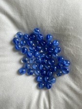 2.5 Lbs OF VINTAGE GLASS MARBLES CATS EYE BLUE 5/8 Inch