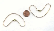 6 VINTAGE SOLID BRASS .5mm. WIDE DECO CUT FINE PEANUT CHAIN 7" BRACELETS CH133