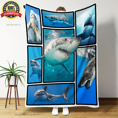 3D Shark Fleece Blanket, Perfect Gift for Son, Daughter, Mom, Dad
