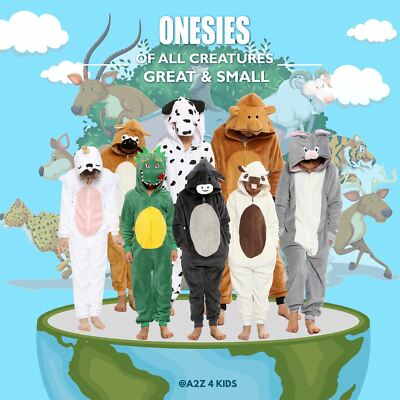 A2Z 4 Enfants Combinaison Pyjama Polaire Panda à Capuche - Super Doux Une Pièce Pour Filles Et Garçons 2-13 Ans