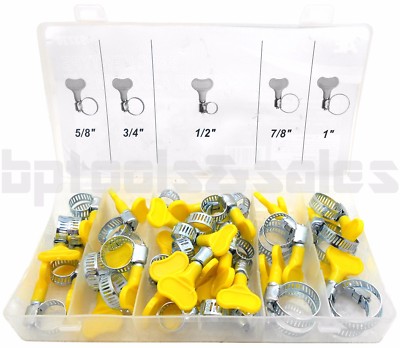 38pc Hose Clamp Assorted Worm Gear Type Hose Pipe Fitting Assortment Key-Type 