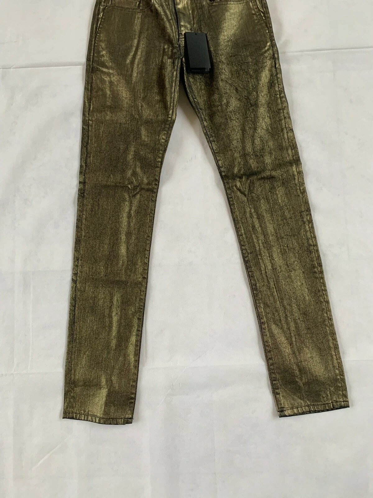 Saint Laurent Paris D02 denim oro nuovo con etichette taglia 29