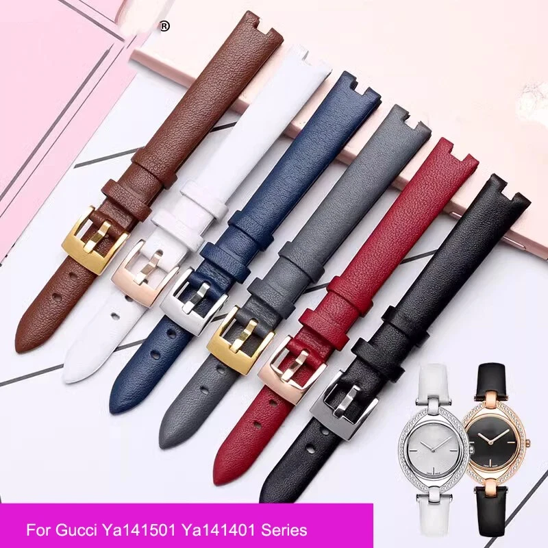 Bracelet de montre en cuir pour Gucci YA141501 YA141401 12 mm 14 mm femmes bracelet encoche GC