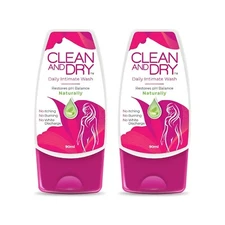 2 X Clean and Dry Intimate Hygiene Wash Prevents Itching, irritation - 90ml