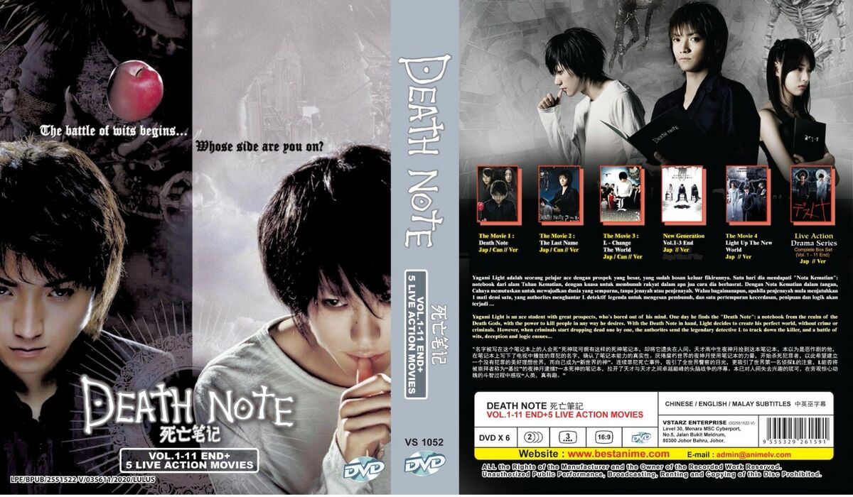 Death Note (Live Movie 1 + 2 + L + New Generation + New World +