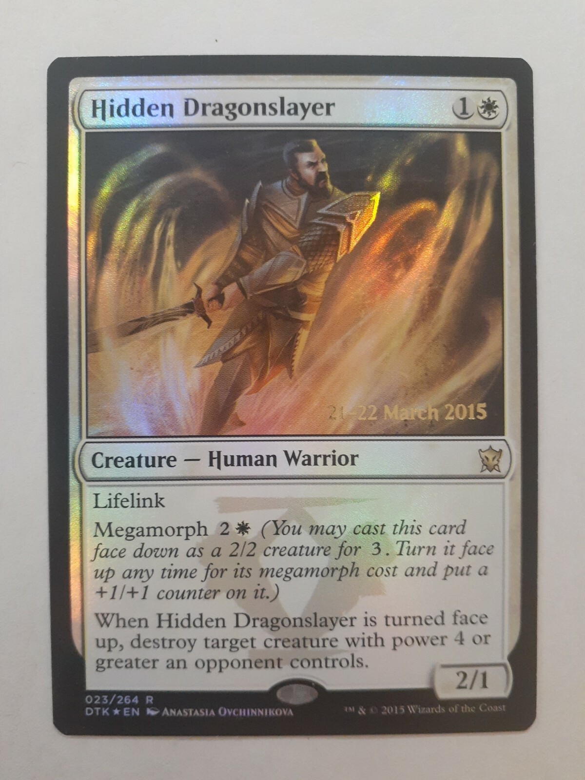 MTG Bling - Pre-Release Foil - Hidden Dragonslayer - Dragons of Tarkir -F239