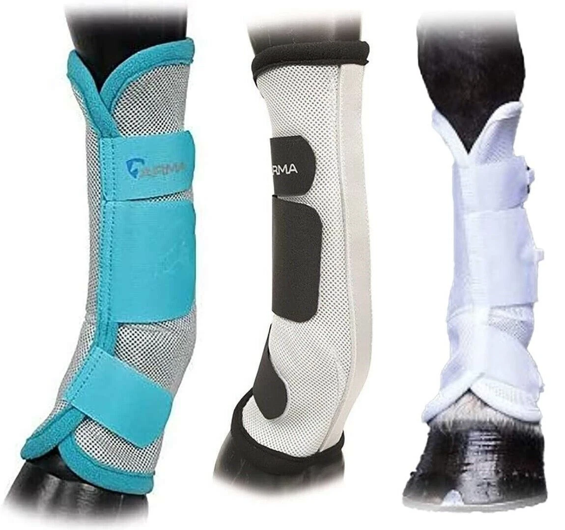 Shires Equestrian Equine Horse Airflow Turnout Socks Fly Boots Pack of 4