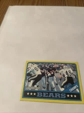 1986 Topps Chicago Bears Team Card # 9 Walter Payton 