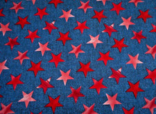 Patriotic Fabric By Yard Oh My Stars Red Stars on Navy Blue Benartex Cotton C