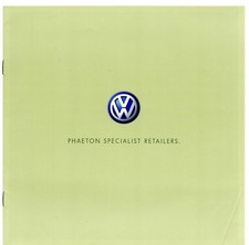 Volkswagen Phaeton Specialist Retailers Dealer List 2008 UK Market Brochure
