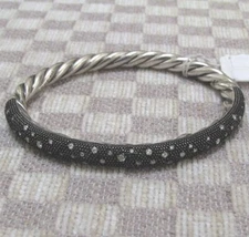 NEW DAVID YURMAN STERLING MIDNIGHT MELANGE DIAMOND BRACELET retail $2400 size M