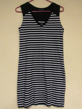 BANANA REPUBLIC Black & White Striped Sleeveless Cotton Shift Dress Size S