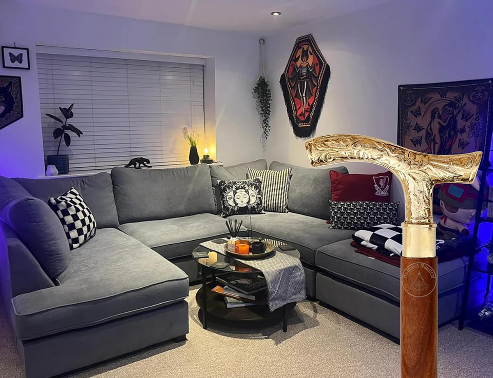 Men Derby Canes and Wooden Walking Stick for Men and Women 37" Brown