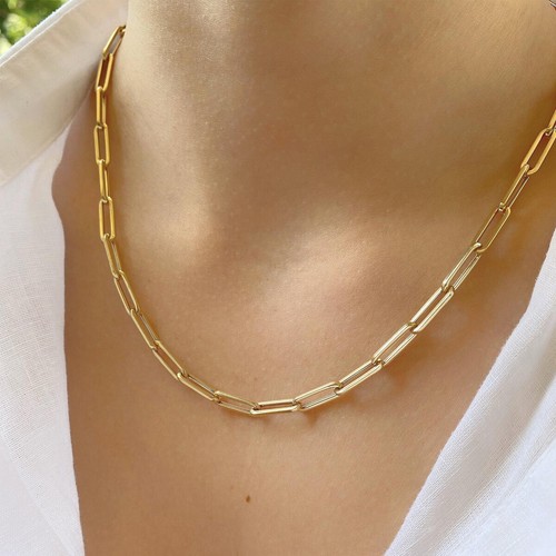 14k Gold Filled Paper Clip Chain 