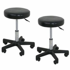 Set of 2 Adjustable Salon Stools Hydraulic Rolling Chair Tattoo Dental Facial