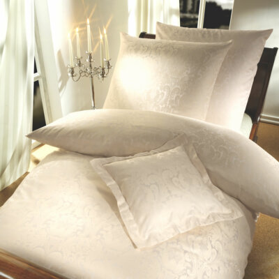 Curt Bauer Mako-Brokat-Damast Bettwäsche Florenz 2680-0639 Farbe beige elfenbein