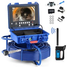 9" Self-Leveling Sewer Inspection Camera w 512Hz Locator 295ft Fiberglass IP68