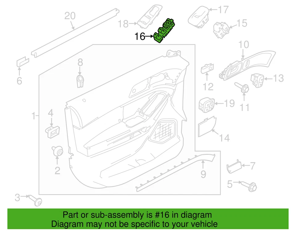 Genuine Motorcraft SW-7563 16-19 Explorer LH Master Window Switch GB5Z-14529-DA - Image 2 of 4