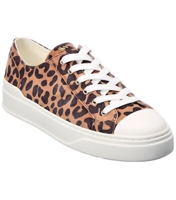 Leopard Cheetah Animal Print Sneaker Lace Up 90s Y2K Stuart Weitzman Shoe 9 Mob
