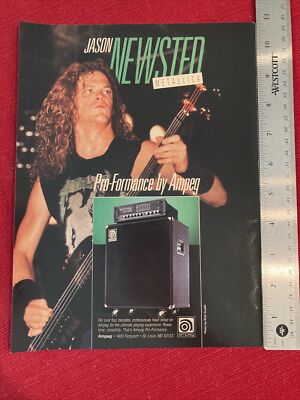 Metallica s Jason Newsted for Ampeg Amplifiers 1989 Print Ad - Great to Frame!