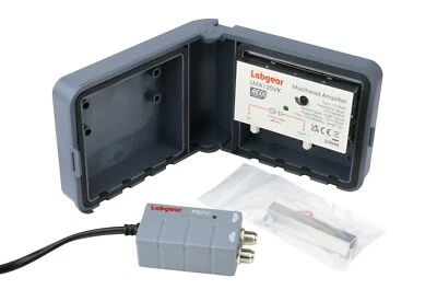 LABGEAR Kit Amplificador Cabezal Mástil Ajustable 5G UHF con Fuente de Alimentación, Ganancia Variable