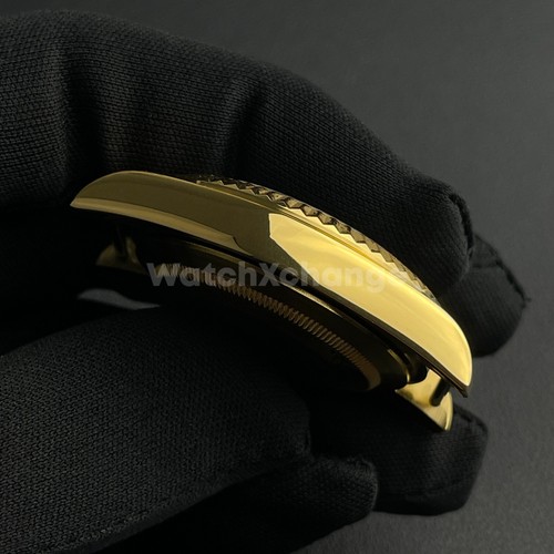 36mm Gold Watch Case Fluted Modified Sapphire Diving for NH35/NH36 Movement - Picture 3 of 8