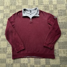 Polo Ralph Lauren Vtg 90s Burgundy/Grey Reversible Quarter-Zip Pullover Size XL