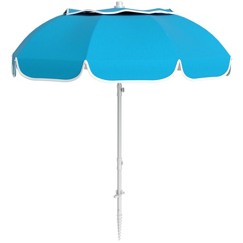Outsunny Beach Umbrella, Blue, Refurbished - Picture 11 of 11