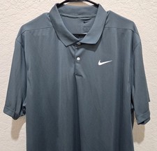 Nike Dri Fit Golf Polo Shirt Men's XL Dark Green S/S 3 Button Style