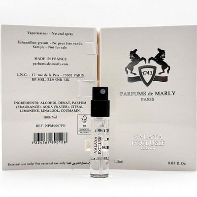 VALAYA EXCLUSIF PARFUMS DE MARLY EDP SAMPLE SPRAY 1.5ML / 0.05OZ Authentic