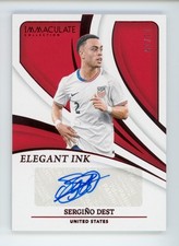 2024-25 Sergino Dest Panini Immaculate INK Ruby USMNT Autographed Card 11/15