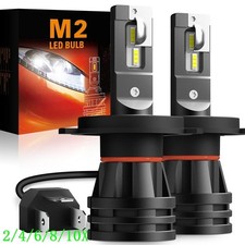 AUXITO H4 White Headlight Bulbs 9003 HB2 LED Kit High Low Beam 30000LM New 2~10X