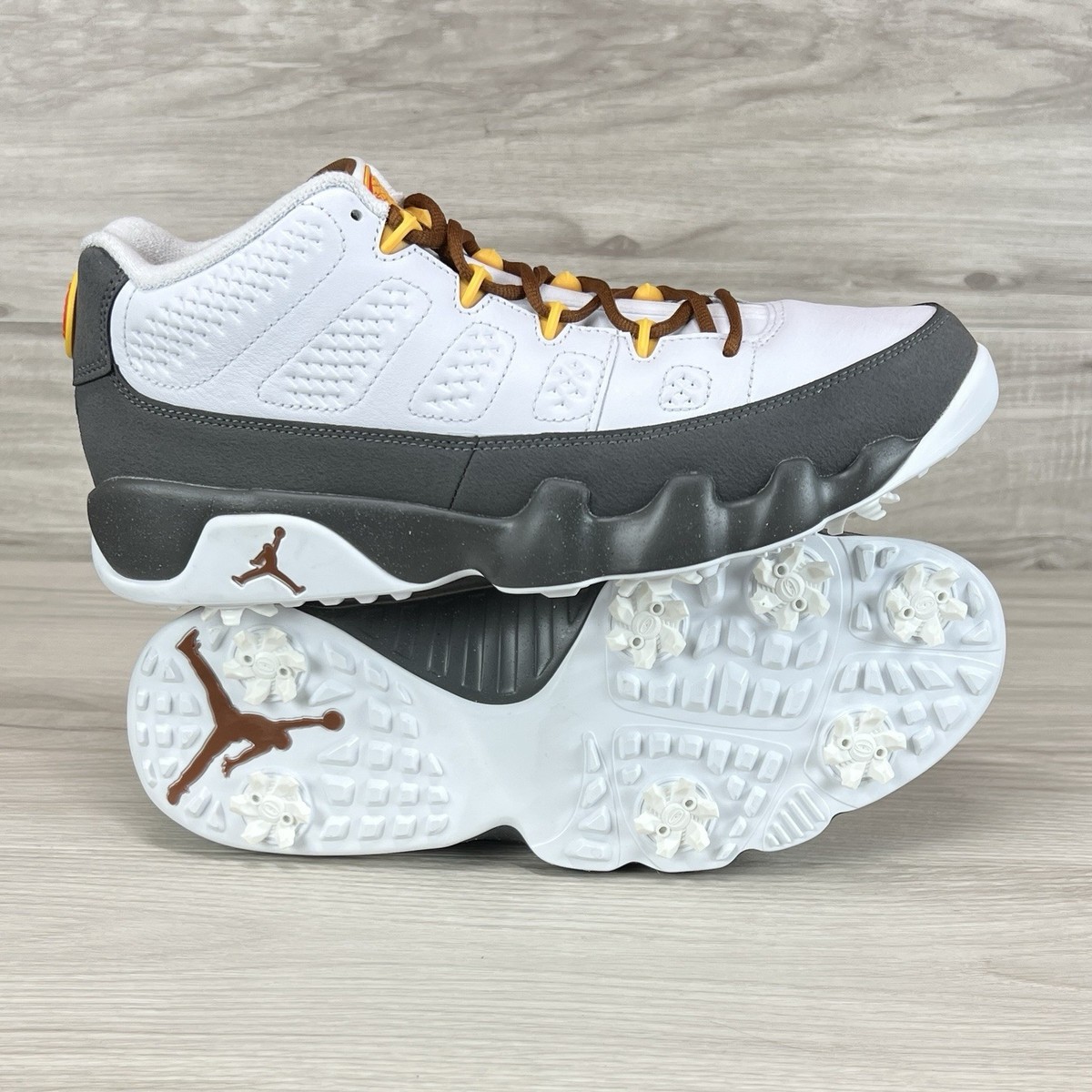 【美品】NIKE Air Jordan 9 G NRG ゴルフシューズ　27.5 Nike Air Jordan 9 G Golf Nrg U24 White-University Gold FN6931-100
