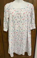 Lanz of Salzburg size L Traditional square neck midi nightgown 100 cotton Tulip