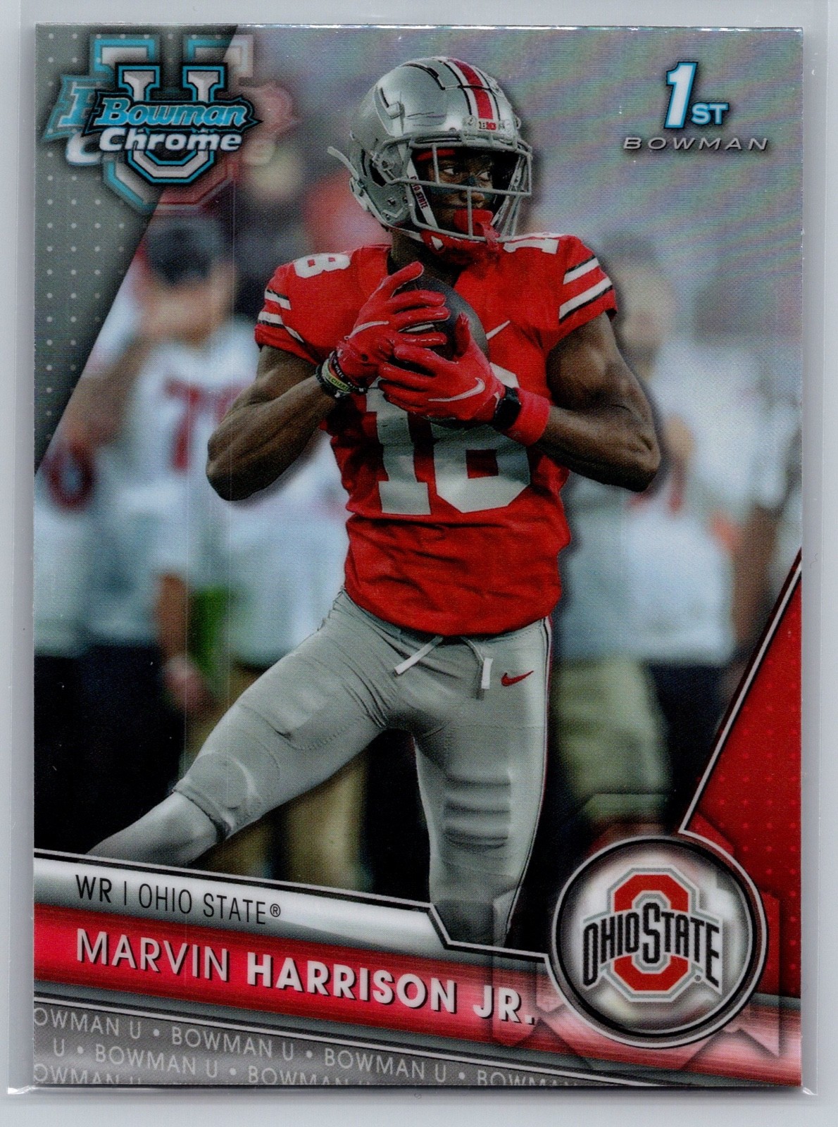 2023 Bowman University Chrome Marvin Harrison Jr. 1st Refractor #100 Buckeyes