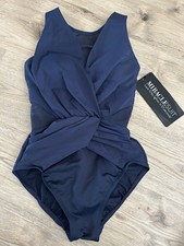 Miraclesuit Swim Illusionists Palma Shaping Midnight Blue Size 8 One Piece Swim