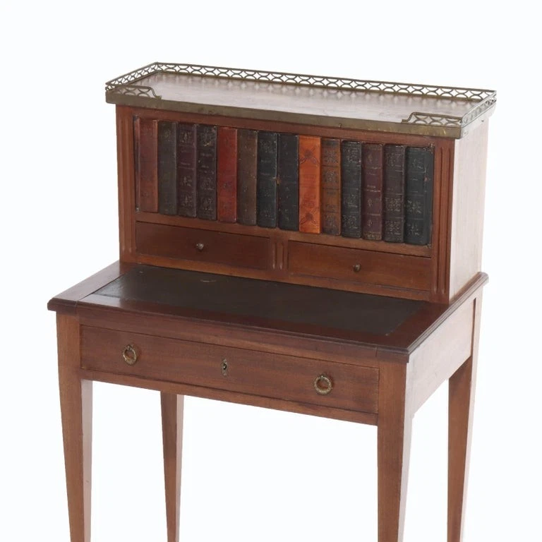 Escritorio antiguo Luis XVI de caoba y mármol Ormolu para damas C1920 Foto 3 de 4