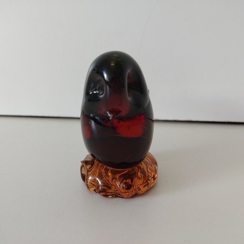 Vintage Amber Glass Bird Paperweight Ornament Handmade - Picture 3 of 11