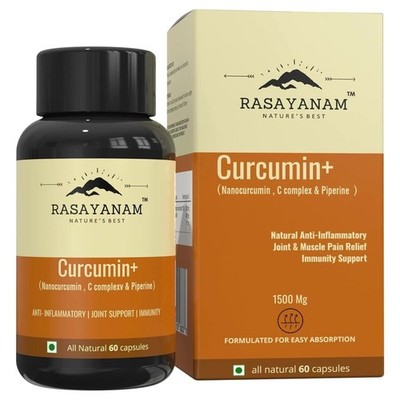Rasayanam Curcumin+ 1500mg Extra Pure Nano Curcumin Kapseln mit Bioperin 60N