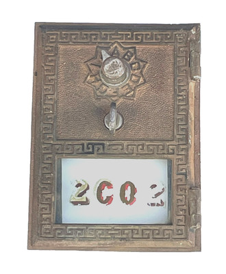 Vintage US Post Office Mailbox Door Combination Lock Keyless Brass