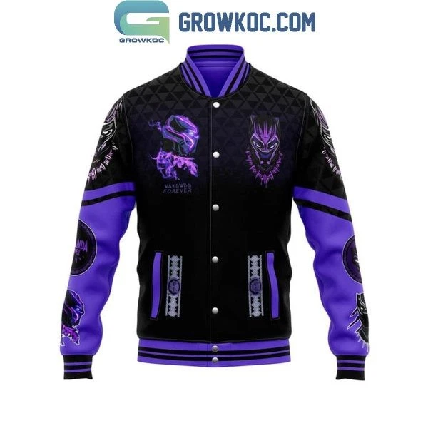 Black Panther Long Live The King Purple Black Baseball Jacket