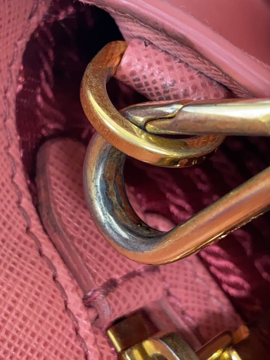 PRADA Handbag Leather PNK Solid BN2567 Scratches on Hardware thumbnail 9